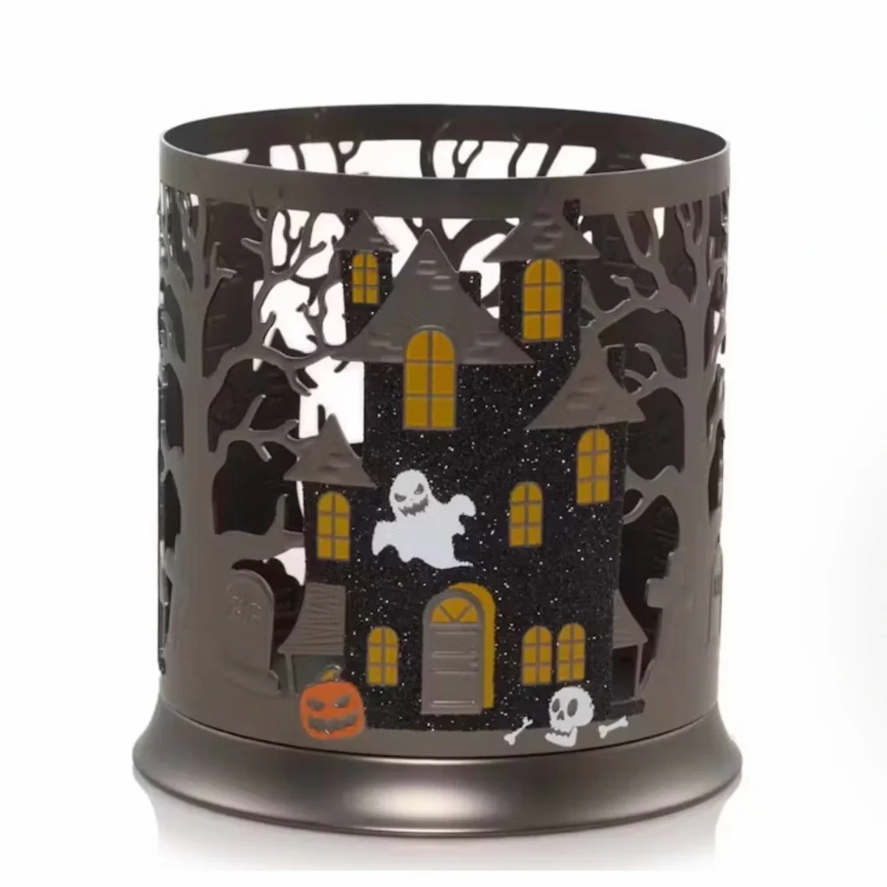 Yankee Candle Haunted House Halloween Metal Candle Holder NIB